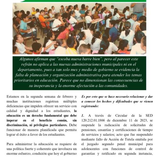 LA EDUCACIÓN AL GARETE EN EL DEPARTAMENTO DEL QUINDÍO